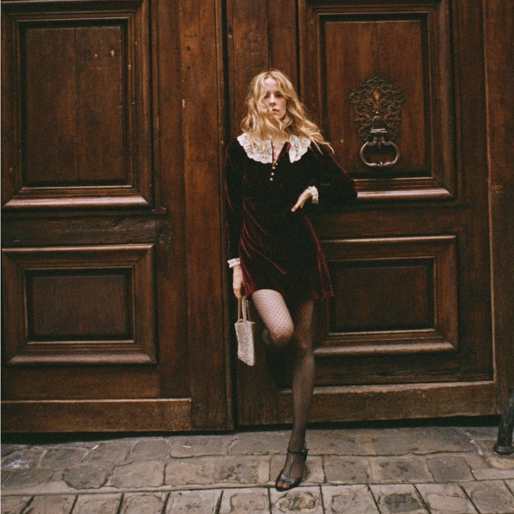 Doen Lisbeth Dress in Vino Rosso